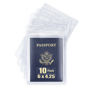 Plastic Clear Waterproof Resealable Zip Pvc Soft Card Transparent Vertical Id Card Name Badge Holder