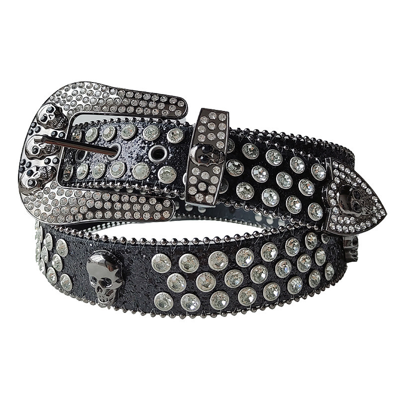 New Trend Bling Bling Crystal Crafts Rhinestone Belt Men Women Western Cowboy Crystal Studded Leather Diamond Belt