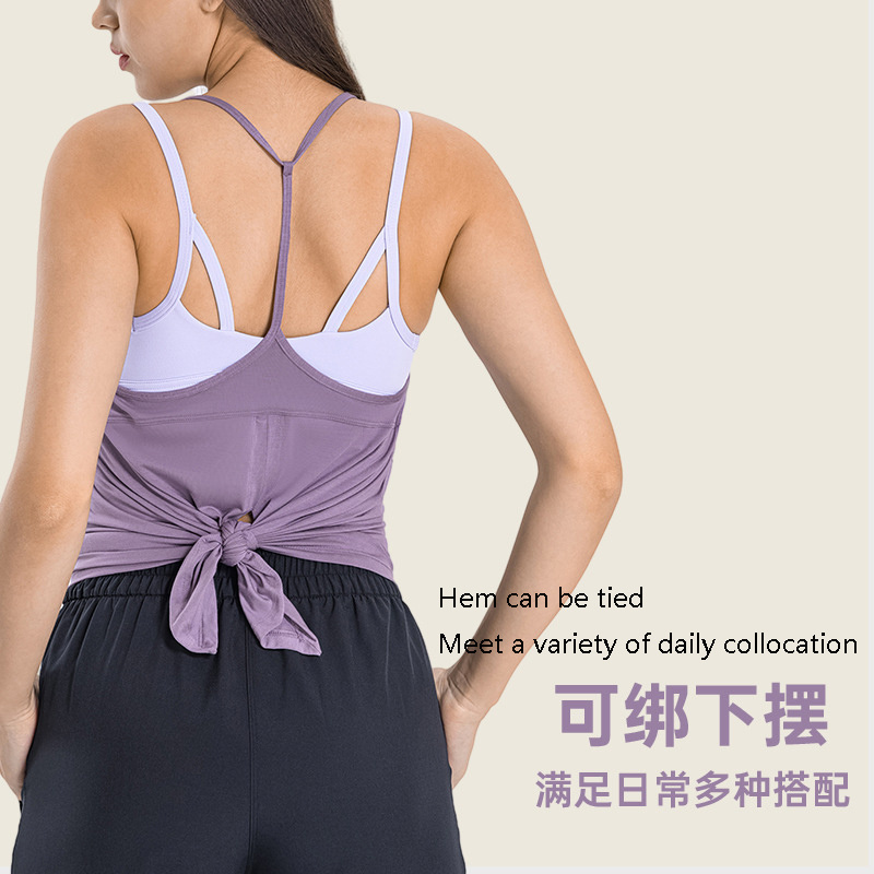 New lightweight soft moisture absorption quick drying lulu sports vest smock BABY vitality butterfly after swinging yoga top