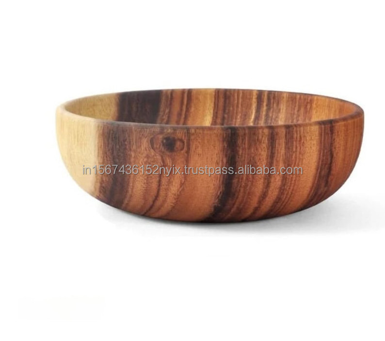 Mango wood serving bowl Shabby chic aesthetics Retro appeal