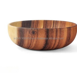 Mango wood serving bowl Shabby chic aesthetics Retro appeal