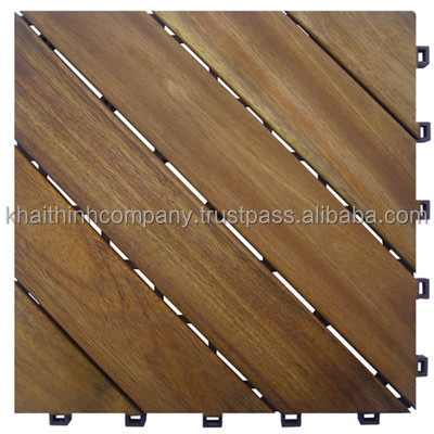 6 cross slats Acacia decking tile