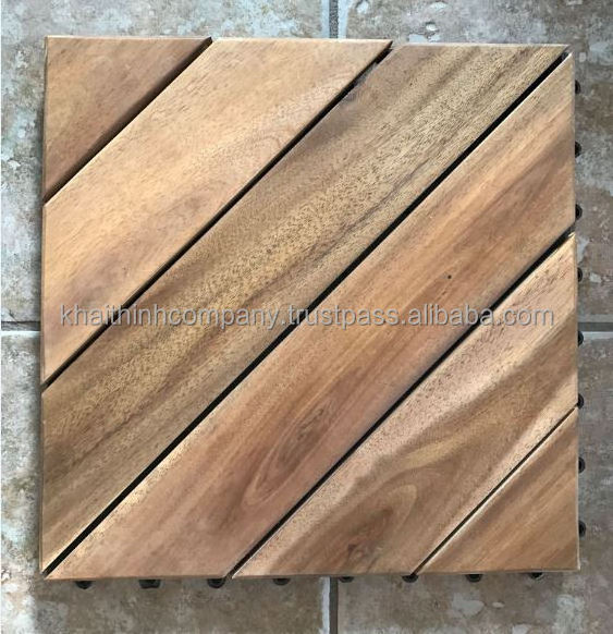 6 cross slats Acacia decking tile