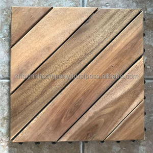 6 cross slats Acacia decking tile