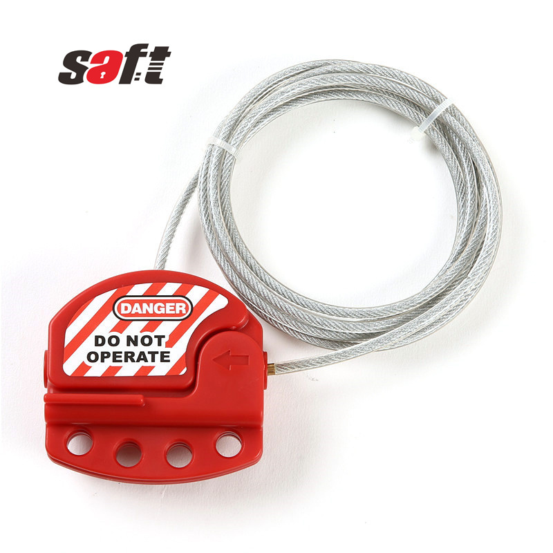 Saft Adjustable impact resistant Cable Lockout with 2m stainless steel Steel Cable for Industrial unusual devices