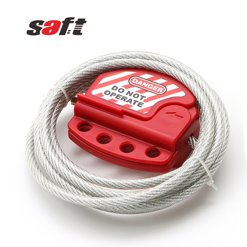 Saft Adjustable impact resistant Cable Lockout with 2m stainless steel Steel Cable for Industrial unusual devices