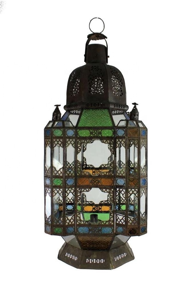 KHAN EXIMPO Metal Glass Vintage Moroccan Lantern Wholesale