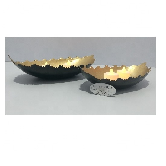 Handmade Votive Candle Holder Tabletop Home Decoration Leaf Tray Design Metal Iron Tea Light Holder At Best Price