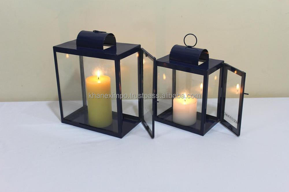 Large Geometric Iron Glass Metal Lantern Big Wedding Candle Light  Holder Most Precious Gift For Christmas