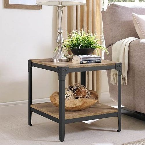 Handmade Metal and Wood Angle Iron Rustic End Coffee Table Wholesale Indian Suppliers High Quality At Best Quality