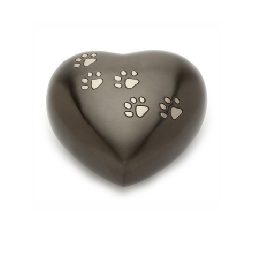 Heart Shape Keepsake Urns Print Memorial Ashes Urn Metal Cremation Urn Customized Color Standard / Customized Size with Paw