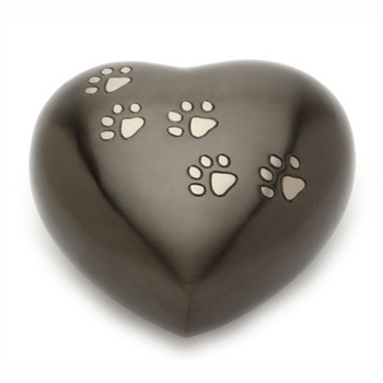 Heart Shape Keepsake Urns Print Memorial Ashes Urn Metal Cremation Urn Customized Color Standard / Customized Size with Paw