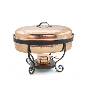 Hot Sale Stainless Steel Luxury Golden Buffet Equipment Stainless Steel Oval Food Warmer Chafing Dish