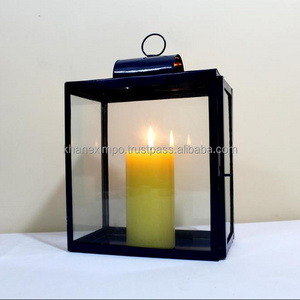 Large Geometric Iron Glass Metal Lantern Big Wedding Candle Light  Holder Most Precious Gift For Christmas