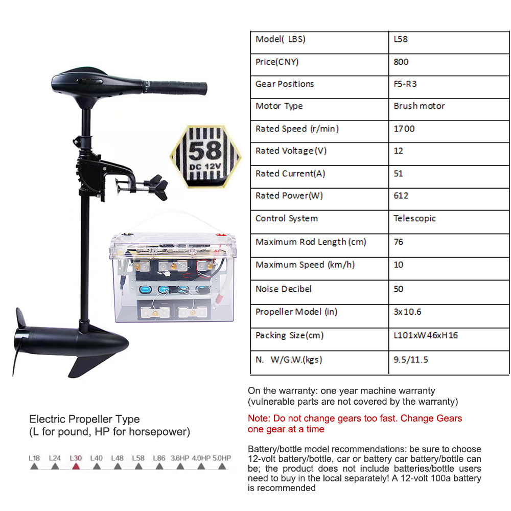 Customized Electric Outboard Motor 5hp 15hp 10hp 20hp 30hp 50hp 60hp 90hp Electric Boat Motor Propeller Electric Motor Outboard