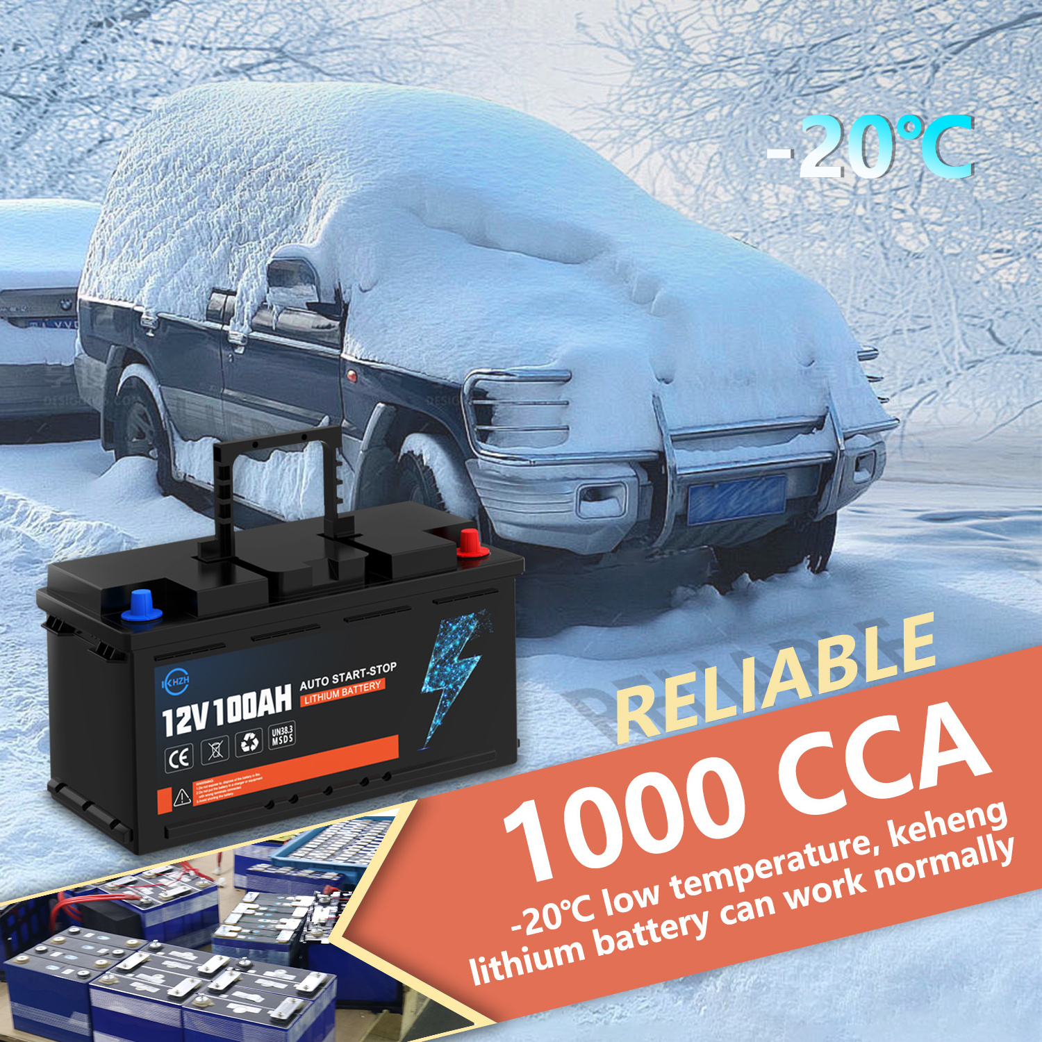 Wholesale Car Batteries 12V 24V 60Ah 75Ah 100Ah Lifepo4 Truck Vehicle Box Home Energy Storage Pack Auto Batteries