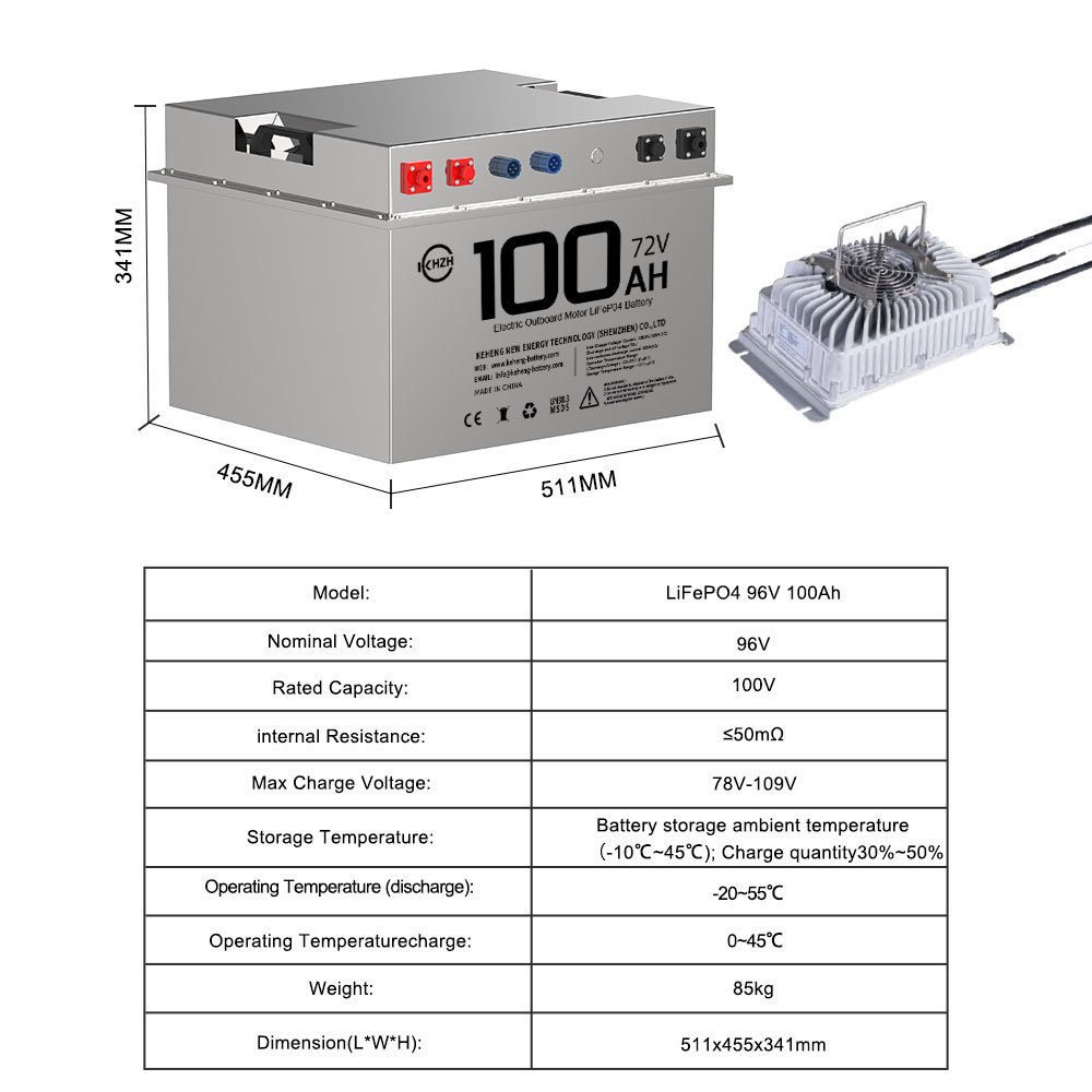 Keheng Electric Outboard Motor 8hp Battery Powered Electric Boat Marine Motor with 72V 100Ah boat lifepo4 battery