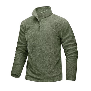 Custom Mock Neck Men's Pullover Sports Polo 1/4 Zip up Fleece Sweatshirt Casual Long Sleeve Running Athletic Workout Coat Hooded