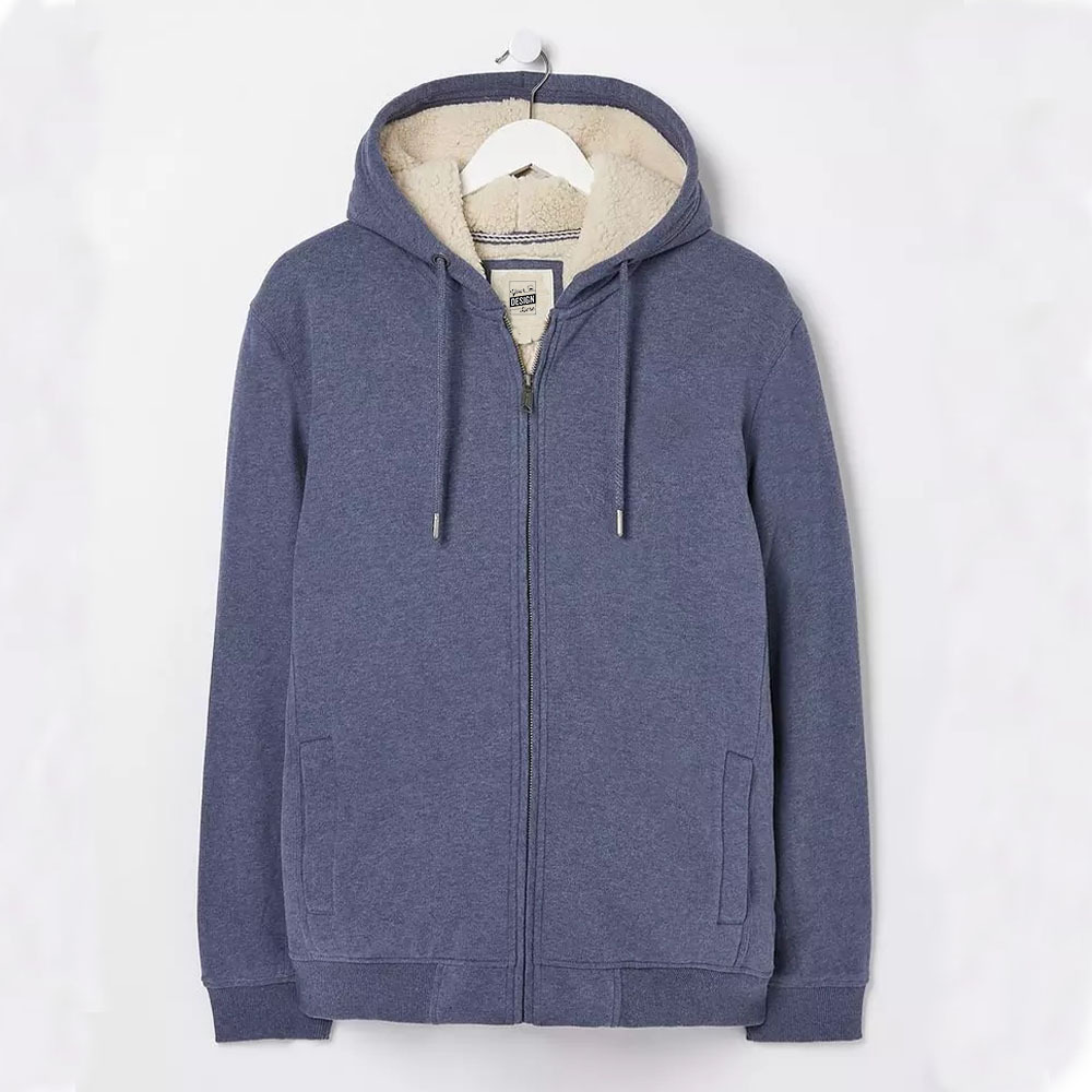 Wholesale custom logo functional oversized zip fleece lined hoodie with different color thick fleece hoodie for men