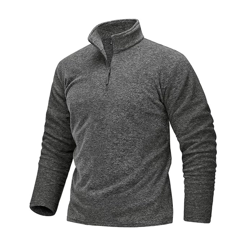 Custom Mock Neck Men's Pullover Sports Polo 1/4 Zip up Fleece Sweatshirt Casual Long Sleeve Running Athletic Workout Coat Hooded