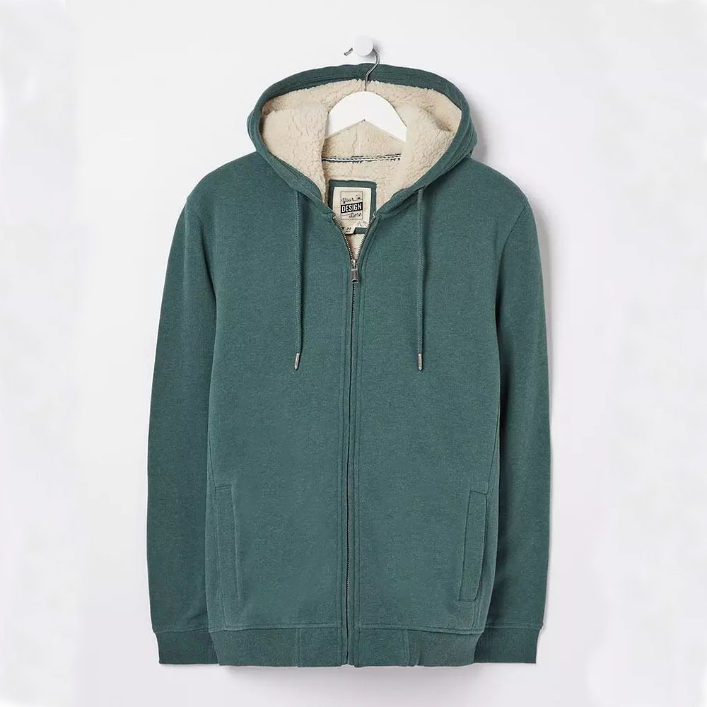 Wholesale custom logo functional oversized zip fleece lined hoodie with different color thick fleece hoodie for men