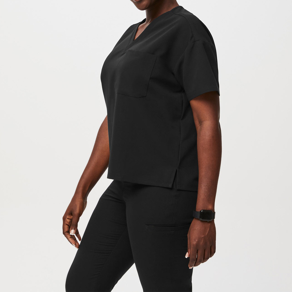 Fashionable Medical Scrub tops Vendors Stretch For  Hospital Uniform Women Nurse scrub Sets scrubs uniforms sets black oem