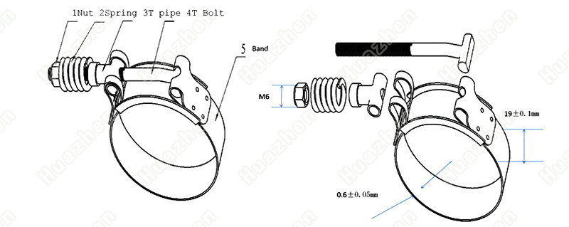 High Pressure W2 W4  T Bolt Hose Clamp