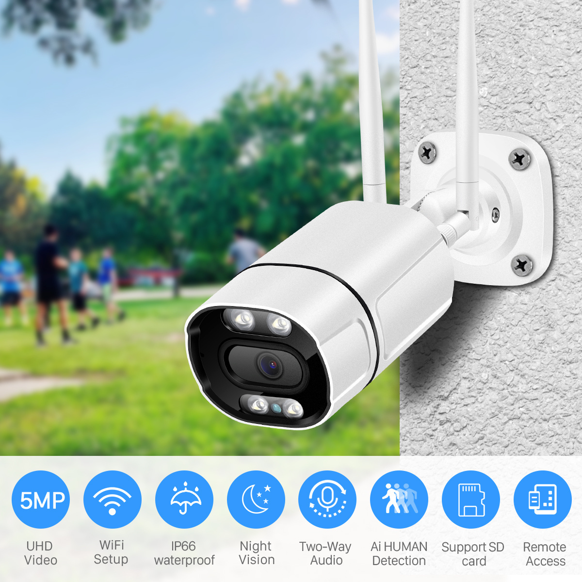 5MP IP Camera WiFi Outdoor Security Camera 3MP Wi Fi Video Surveillance Wireless Wired Wi-Fi CCTV Weatherproof iCSEE IP Camara