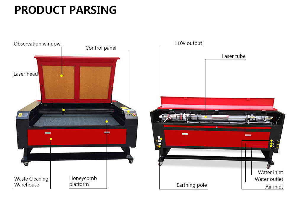 Lazer Cutter 1490 Fabric Acrylic Plywood Wood Cnc Co2 Laser Cutting Engraving Machine