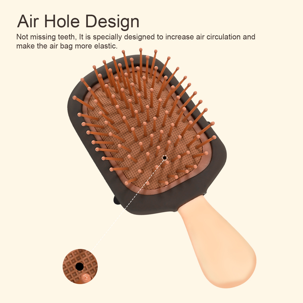 Detangle Hairbrush Professional Mini Airbag Hair Brush Massage Air Cushion Comb Brush for Hair Hairdressing Tools Chocolate Cut