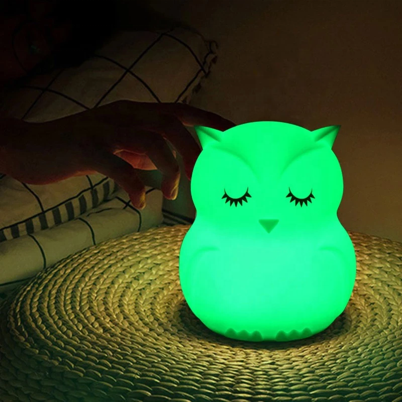 Customized Children Kids Night Light LED Cat Silicone Toy