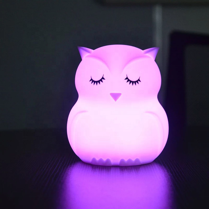 Customized Children Kids Night Light LED Cat Silicone Toy