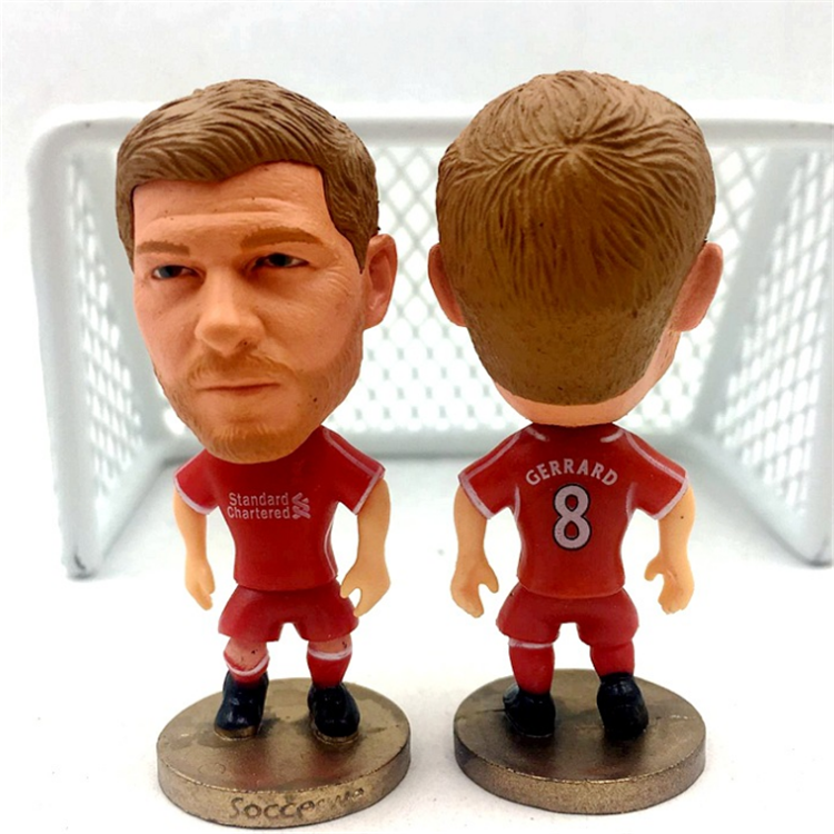 3D Mini Plastic Football Soccer stars Messi Ronaldo Van dijk Hazard Molas Neymar action PVC Figure Key Ring Chain