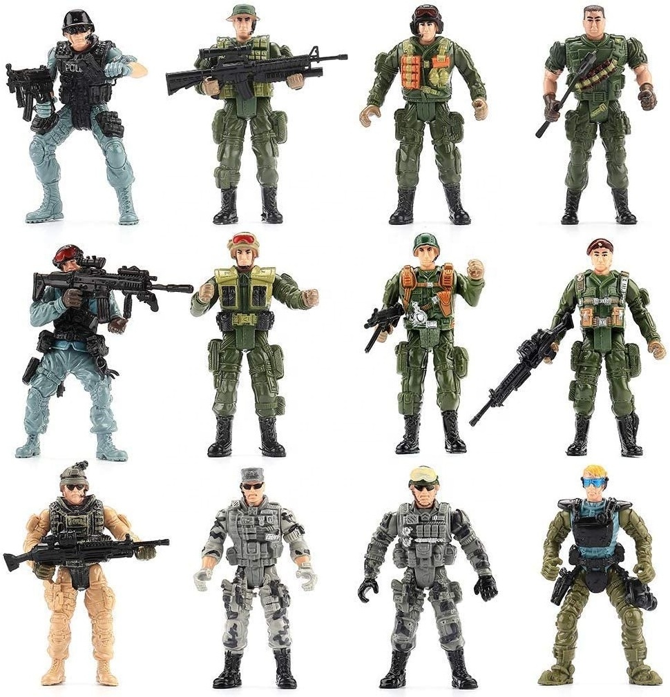 Custom Soldiers Action Figures Play set with Military Weapons Accessories military action figures