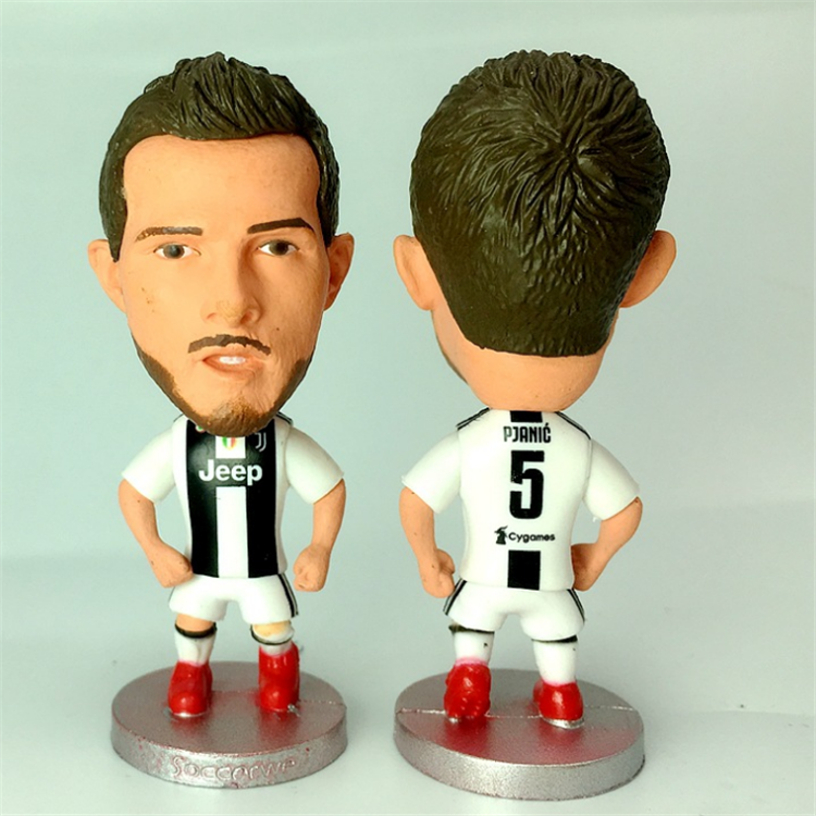 3D Mini Plastic Football Soccer stars Messi Ronaldo Van dijk Hazard Molas Neymar action PVC Figure Key Ring Chain