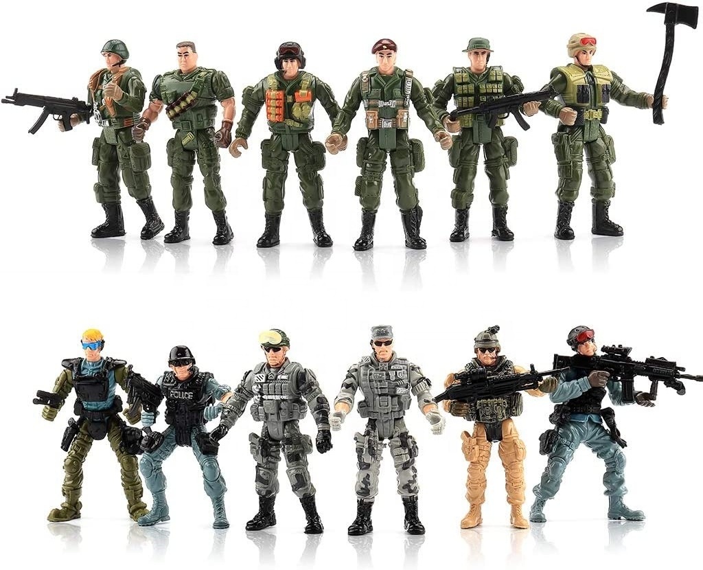 Custom Soldiers Action Figures Play set with Military Weapons Accessories military action figures