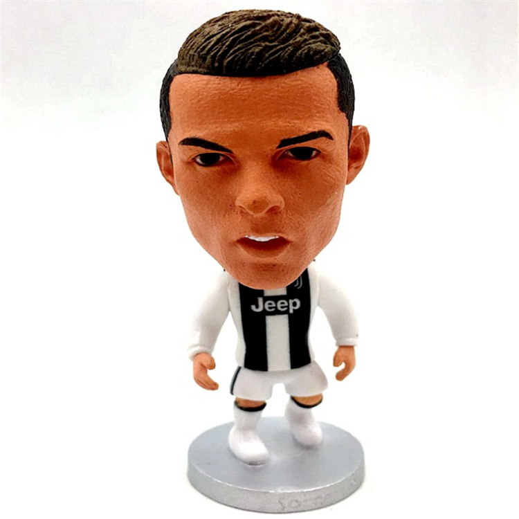 3D Mini Plastic Football Soccer stars Messi Ronaldo Van dijk Hazard Molas Neymar action PVC Figure Key Ring Chain