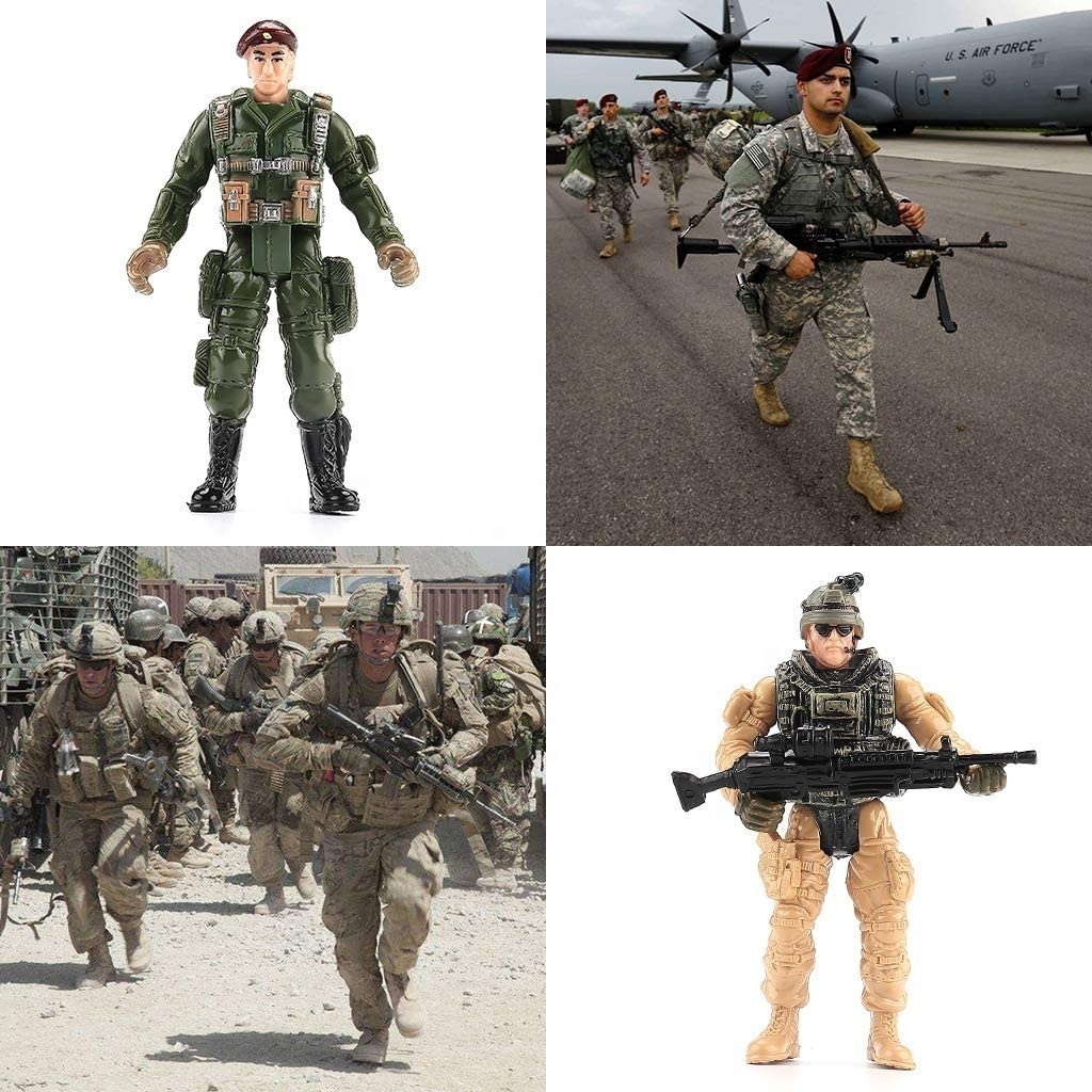 Custom Soldiers Action Figures Play set with Military Weapons Accessories military action figures