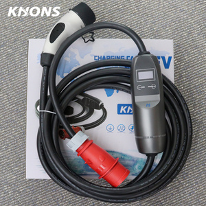 22kw 11kw 7kw Portable mobile Electric Car EV Charger with Red CEE Plug Type 2 32A 16A ev charging cable