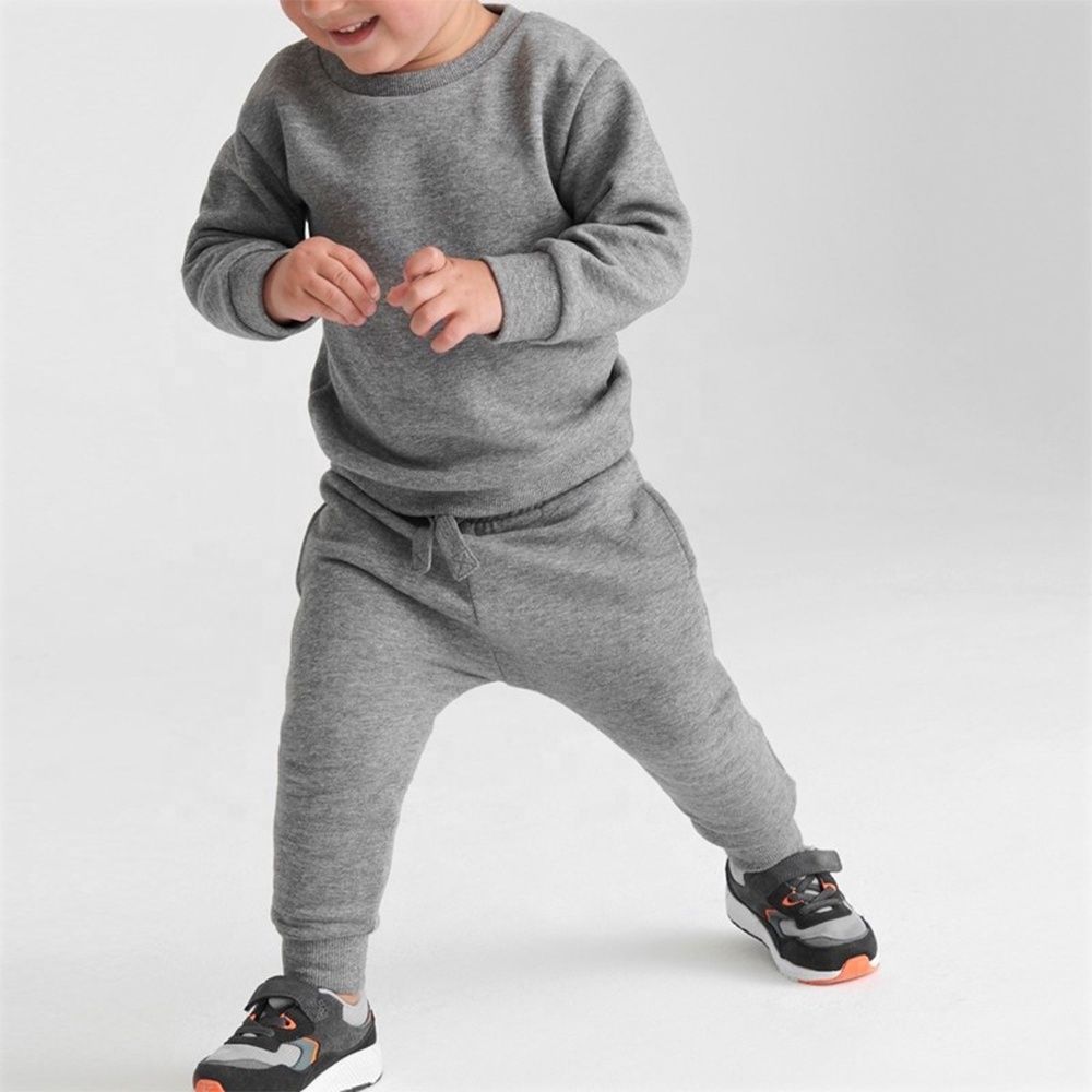 2022 Girls Jogging Set Baby Plain Hoodie Set Custom Sweat Suits Tracksuits With Logo Boys Blank Sweat Track Suits For Kids