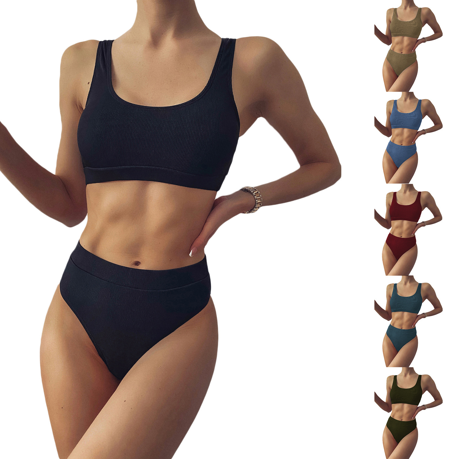 Women Swimwear Bikini Two Piece Bathing suit strapping one pieces halter bikini sporty active two-piece Bikinis & Beachwear