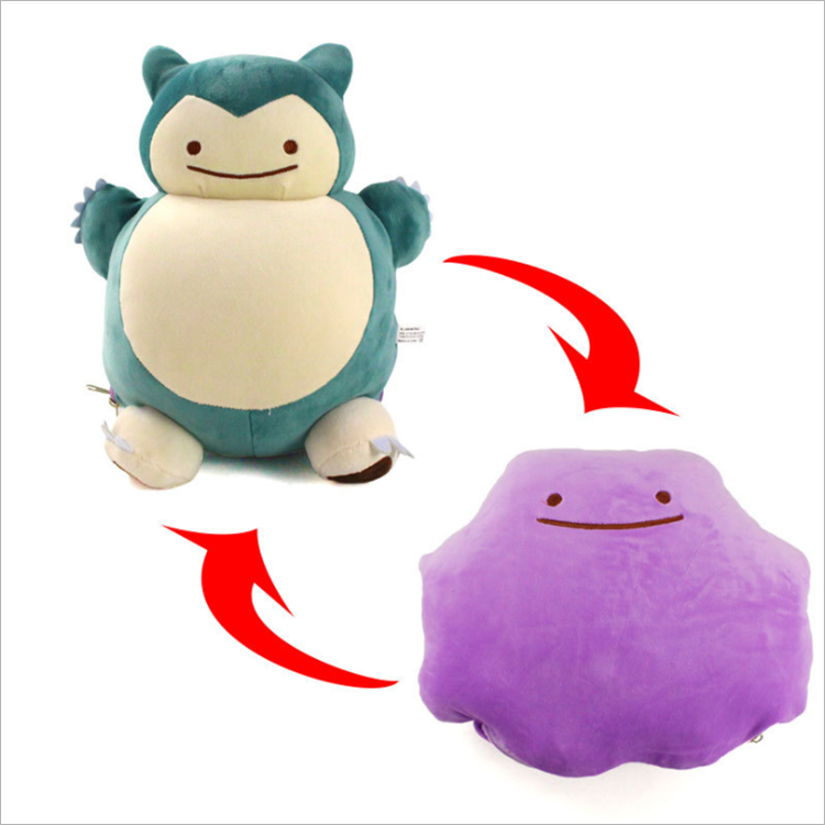 HL In stock New design 25cm Ditto Reversible Ditto Plush Toy pokemoned Snorlax Charmander Squirtle Bulbasaur  stuffed plush toy