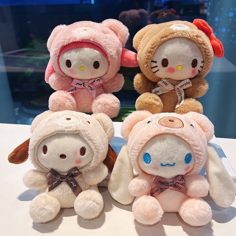 Hot Selling Sanrioed Japan Figure Stuffed Plush Toys Kuromi Plush My Melody Mini Kawaii Sanrios Kitten Plush Keychain Wholesale