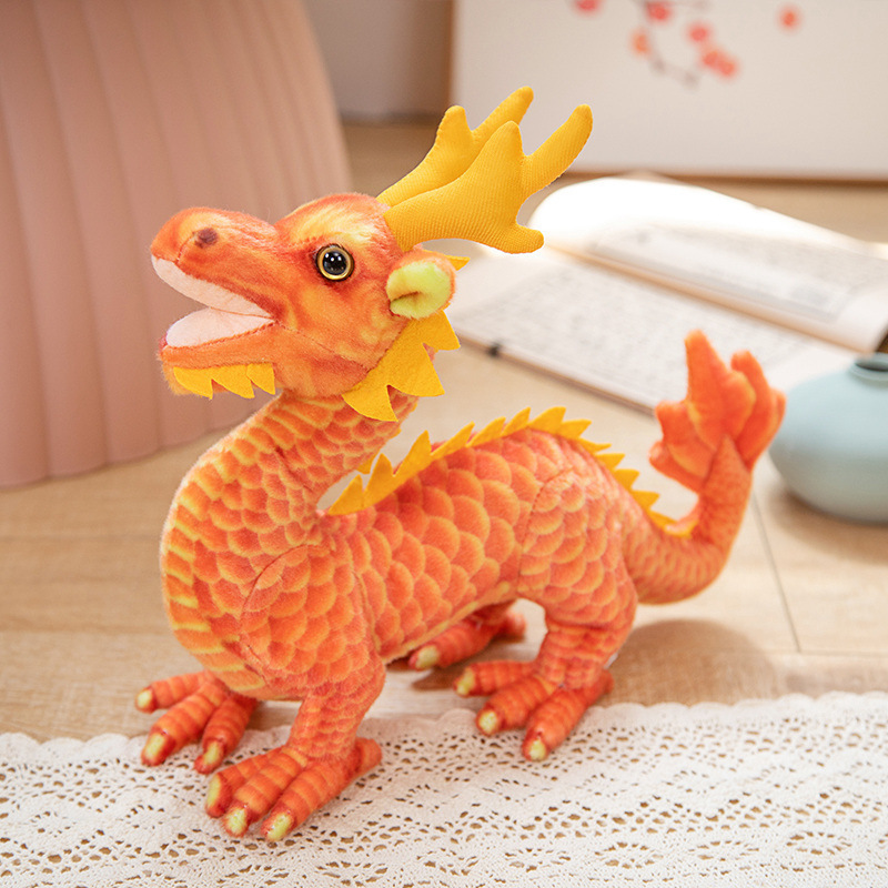 HL 2024 New Year Chinese Dragon Zodiac Mascot Doll Stuffed animals toy Promotion dragon Gift Plush Toys