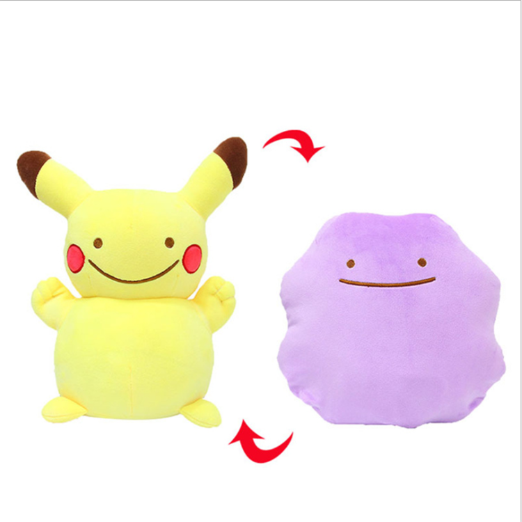 HL In stock New design 25cm Ditto Reversible Ditto Plush Toy pokemoned Snorlax Charmander Squirtle Bulbasaur  stuffed plush toy