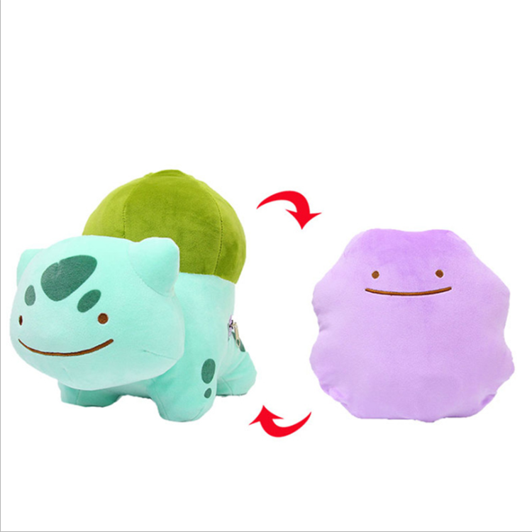 HL In stock New design 25cm Ditto Reversible Ditto Plush Toy pokemoned Snorlax Charmander Squirtle Bulbasaur  stuffed plush toy