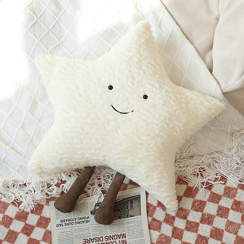 Hot Selling Sky Series Star Throw White Fluffy Plush Toy Kawaii Home Decorations Star Moon Sun Plush Squishy Baby Toys