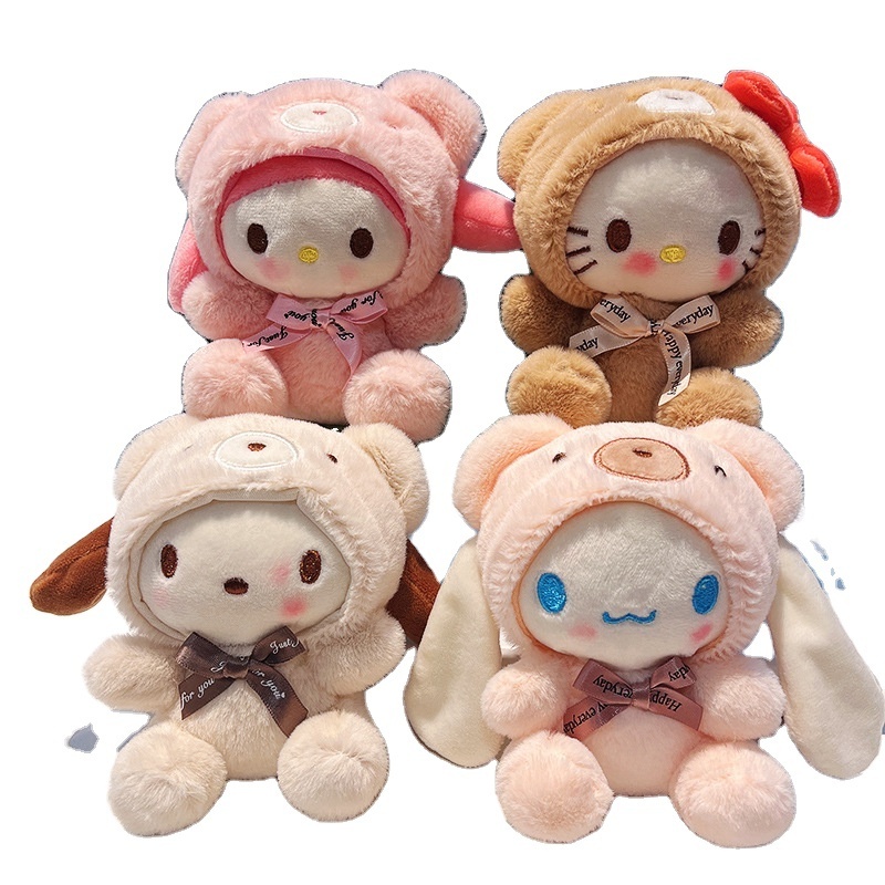 Hot Selling Sanrioed Japan Figure Stuffed Plush Toys Kuromi Plush My Melody Mini Kawaii Sanrios Kitten Plush Keychain Wholesale