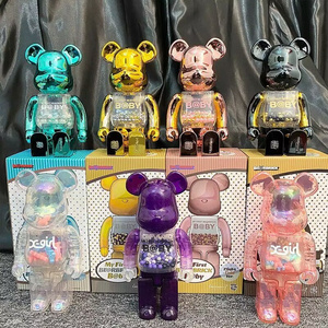 HL Black Gold Bear Violent Bear Transparent Plating Lake Green Chiaki DIY Bearbrick 400% Resin Bear Kwas Toy Figures