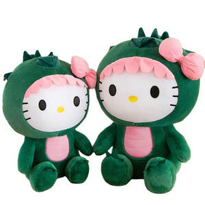 HL New Green Dinosaur Drag KT Hallo Kitty Kulomi Large Size Girls Cute Plush  Kids Doll Super Soft Toy for Kids